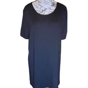 Vince Camuto Black Short Sleeve Top,  Sheer Chiffon Lower Backside Plus Size 2X